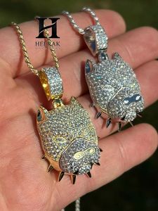 Hip Hop Iced Out American Bully Pendant Custom Real Lab Grown Diamond Sterling <b>Silver</b> Gold Plated Mens Bling Dog <b>Charm</b> Necklace - Product Image 6