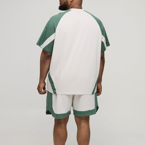 Nouvel Arrivage 2026 Ensemble T-shirt et Short 2 Pièces en Coton 100% 340 GSM Poids Moyen Grande Taille Uni Vente en Gros Streetwear Survêtement Homme - Product Image 2