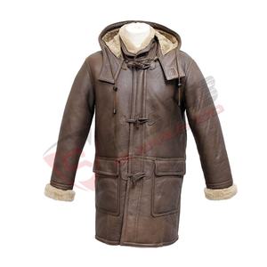 Hommes Femmes Respirant Hiver Véritable Cuir Doré Coton Haute Qualité Long Mode Réchauffé Manchette-Pardessus Avec Capuche - Product Image 1