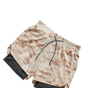 OEM Service Wholesale Custom Design Men Double <b>Layer</b> Shorts Solid Casual <b>Mid</b> New Arrival Private Label High Quality - Product Image 2