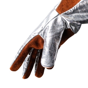 Gants de soudage en cuir de vachette pleine fleur, résistants à la chaleur et aux étincelles, ignifuges, pour la construction (vente en gros) - Product Image 3