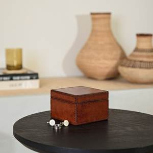 Boîte de rangement en cuir contemporaine avec finition élégante pour la table basse, la chambre et l'organisation du bureau - Product Image 1