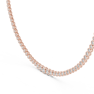 Collier chaîne tennis CLASSIQUE pour femme en or rose 18 carats plaqué rhodium, orné de diamants de laboratoire taillés certifiés, idéal pour les fêtes et mariages - Product Image 2
