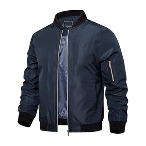 Unisex <b>Warm</b> Full Zip Bomber <b>Jacket</b> Fall Winter Windproof Thick Puffer Patchwork Canvas Front Logo - Product Image 6