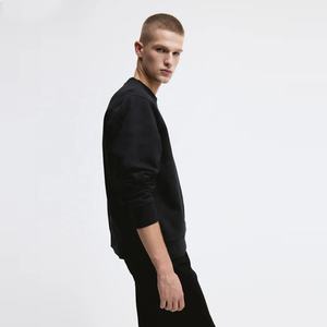 Sweat-shirt pull-over de luxe pour homme en molleton bouclette 100% coton, coupe oversize à épaules tombantes, col rond, avec logo personnalisé - Product Image 3