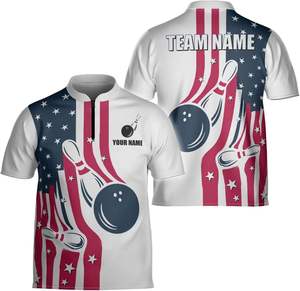Custom <b>Bowling</b> Long Sleeve Polo Shirts Polyester Breathable Printing Sportswear Men's Casual Wear Plus Size Polynesian Wholesale - Product Image 2