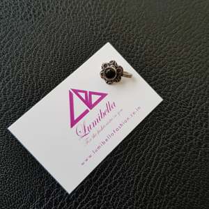 Titanium Nose Ring-ASTM F136 Certified Semi Precious Stone Studded German Silver Casual Piercing - Product Image 1