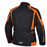 Blouson de moto KADIA pour homme, noir et orange, manches longues, coupe-vent, toutes saisons, avec protections, veste de motard