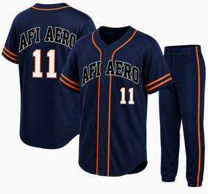 Conjunto de Camiseta de Béisbol Personalizada para Hombre, Azul y Blanco, Manga Corta, Absorbe la Humedad, Corte Regular, para Todas las Temporadas - Product Image 1
