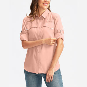 Elegantes Camisetas de Pesca de Tela para Mujer, Transpirables, de Poliéster y Spandex, Ropa Deportiva para Pesca - Product Image 2
