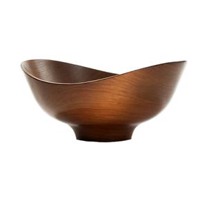 Tazón para Ensalada de Madera de Acacia en Oferta, Tazón para Servir de Madera Oscura con Borde Ondulado para la Mesa del Comedor, Tazón Ligero para Frutas y Aperitivos, Decorativo - Product Image 1