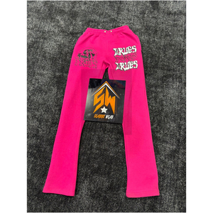 Pantalones Acampanados de Algodón Orgánico para Hombre con Logotipo Personalizado de Alta Calidad, Estampado Puff, Lavado Ácido, Estilo Casual y Holgado - Product Image 1