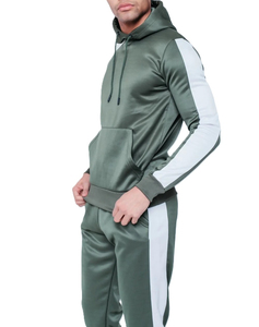 Conjunto Deportivo de Sudadera con Capucha y Bloques de Color para Hombre, Pantalones Jogger Casuales de Manga Larga con Bolsillos Laterales - Product Image 4