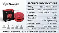 Altavoz C801 Hummingbird con Conducción Ósea y Vibración, Caja de Audio Inalámbrica que Convierte Cualquier Superficie en Altavoz, Compatible con OEM y ODM