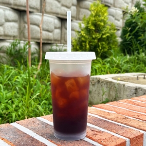 Venti Rooftop Cold Tumbler 700ml Plastic Durable PP Drinking Ice <b>Cup</b> For Iced Coffee <b>With</b> Flat <b>Lid</b> <b>And</b> Reusable <b>Straw</b> - Product Image 1