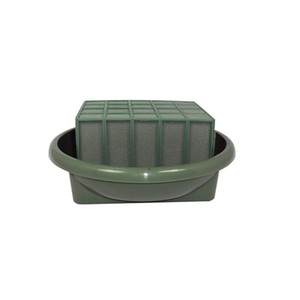 Bandeja Floral FT-03 de Plástico Resistente, Tamaño 155.3mm(D) x 52.3mm(H), Color Verde, Ligera, Compatible con 1/3 Piezas de Espuma Floral - Product Image 4