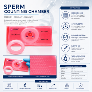 Cámara de Conteo de Espermatozoides |   Cuadrícula de Conteo Celular para Análisis de Semen de Precisión para Clínicas de Fertilidad, Centros de FIV y Laboratorios de Investigación - Product Image 5