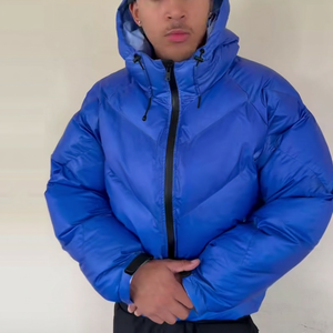 Custom Polyester Stand Collar Patchwork Winter <b>Jacket</b> Men <b>Fur</b> <b>Lined</b> Parka Puffer Insulated Windproof Outer - Product Image 3