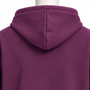Plum Mens Full <b>Zip</b> <b>Hoodie</b> Chenille Letter Patch Heavyweight Fleece Oversized Casual Streetwear Sweatshirt with Kangaroo <b>Pockets</b> - Product Image 4