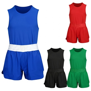 Singlet de Boxeo Azul de una Pieza, Secado Rápido, Poliéster, Ropa de Artes Marciales, Corte Regular, Talla Adulto - Product Image 3