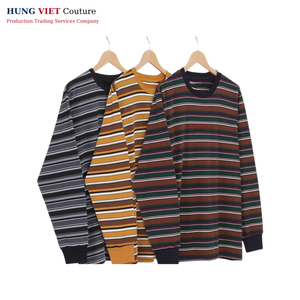 Proveedor vietnamita con precio directo Boxy manga larga Borgoña Hip Length Knitted Tee - Product Image 5