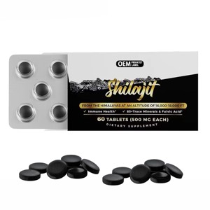 Gotas Secas de Shilajit Puro OEM, Tabletas de Shilajit del Himalaya 100% Originales, Ricas en Ácido Fúlvico, Ácido Húmico y Minerales para el Apoyo Inmunológico - Product Image 1