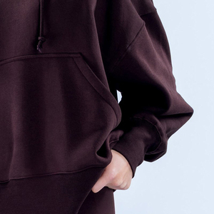 เสื้อฮู้ดดี้โอเวอร์ไซส์แบบใหม่ล่าสุดสำหรับผู้หญิง แขนเสื้อและชายเสื้อแบบริบ มีกระเป๋าหน้า เสื้อฮู้ดดี้แบบสวมหัวสำหรับผู้หญิง - Product Image 6