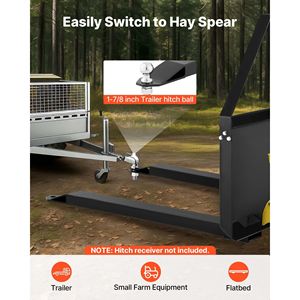 Forche per pallet per skid steer con capacità nominale di 2600 libbre, attacco telaio da 48 pollici e attacco forche da 1-7/8 pollici per carrelli elevatori - Product Image 4