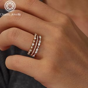 Charm_Jewells IGI Certified 3 GM <b>Silver</b> Gold Plated Cushion Cut Moissanite <b>Eternity</b> Band Prong Setting Women's Classic <b>Ring</b> - Product Image 4