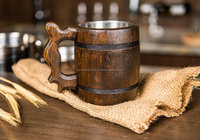 Mug à bière en bois brun écologique personnalisé avec poignée, cadeau pour témoin de mariage, gravure personnalisée, 20 OZ, cadeau d'affaires moderne et luxueux