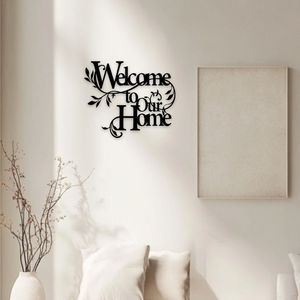 CIFbuy Decorazione Murale Floreale in Ferro Battuto Fatta a Mano, Stile 'Benvenuti a Casa' per Ingresso e Arredamento Casa - Ritiro Disponibile - Product Image 4