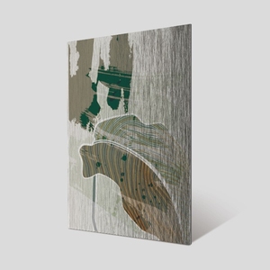 Peinture de panneau en métal Art Déco suspendue avec conception de feuille tombante pour décoration murale de salon - Product Image 3