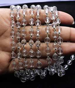 Cuentas Redondas Facetadas de Cristal Natural AAA de 6 mm, Cuentas de Cristal Anudadas a Mano, 108 Cuentas de Cristal Anudadas a Mano, Gema de Cristal - Product Image 2