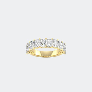 Bague demi-éternité en or 9 carats avec diamants taille radiant sertis à griffes, 3,00 carats au total - Product Image 4