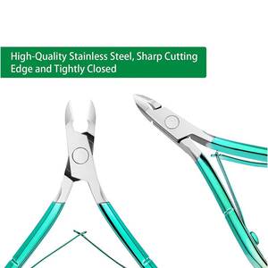 Coupe-ongles en acier inoxydable, lames courbées et aiguisées, ouverture de mâchoire large de 10,0 mm, forme plate/ronde, utilisation au doigt, durable, nouveau, portable - Product Image 2