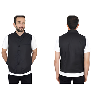 Chaleco de Lona 100% Algodón Encerado, Resistente al Agua y al Viento, para Trabajo y Motociclismo, Aislante para Verano, con Botones - Product Image 2