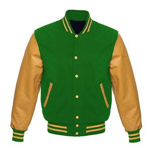 Calidez y Estilo: Chaqueta Varsity de Cuero Genuino para Hombre - Product Image 2