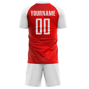 Camiseta de Fútbol Sublimada Personalizada, Roja y Blanca, Unisex, Cuello Redondo, Manga Corta, 100% Poliéster, Absorbe la Humedad, Ropa Deportiva para Adultos - Product Image 3