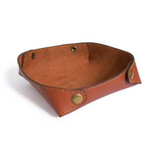 Plateau en cuir véritable au design épuré, boîte de rangement minimaliste pour bureau, plateau en cuir personnalisé en gros GLTY-0050 - Product Image 4