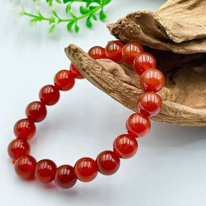 Bracelet extensible tendance pour femme en résine acrylique rouge, alliage de lucite, perles géométriques, pour soirée - Product Image 5