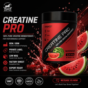 EVERFIT Creatina Pro 156g en Polvo, 100% Creatina Monohidrato Pura, Sabor Sandía, Apoyo al Crecimiento Muscular en Adultos, 5g de Proteína - Product Image 1