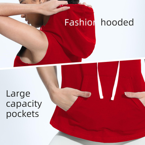 เสื้อกล้ามมีฮู้ดแบบสั่งทำพิเศษ เนื้อผ้าถักนุ่มสบาย ระบายอากาศได้ดี แห้งเร็ว สวมใส่สบายๆ ปรับขนาดได้ สำหรับผู้หญิง - Product Image 3