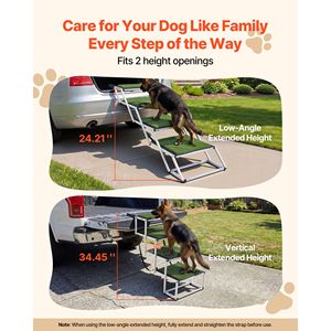 Rampa Pieghevole Extra Larga per Cani da Auto, 4 Gradini, Superficie Antiscivolo, Portatile e Leggera, per Cani di Taglia Grande - Product Image 2