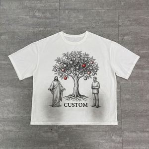 Fabricante de Ropa Personalizada, Camiseta 100% Algodón con Estampado DTG, Camiseta Extra Grande de Corte Cuadrado, Camiseta con Lavado Ácido Vintage para Hombre - Product Image 3
