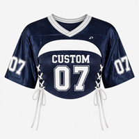Maroon American Football Jersey Crop Top Two Piece Set Number Patchwork OEM ODM Wholesale Bulk Supplier