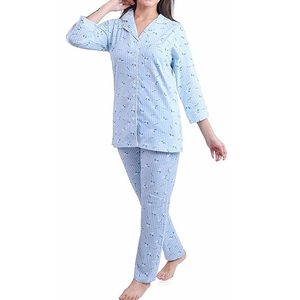 Conjunto de Pijama de Dos Piezas para Mujer, 100% Poliéster, Calidad Superior, Estampado de Seda, con Letras - Product Image 4