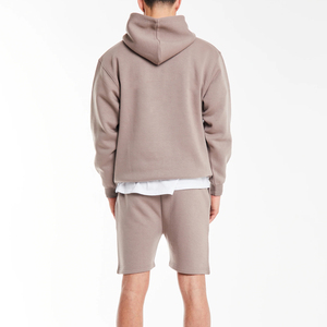 Conjunto de Sudadera con Capucha y Pantalones Cortos para Hombre, Ligero, Transpirable, de Secado Rápido, Color Sólido, Estilo Urbano, Tela Suave - Product Image 3