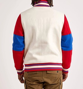 <b>Men</b> Letterman <b>Jacket</b> Custom Varsity Baseball <b>Jacket</b> Wool Body <b>Leather</b> Sleeves Embroidery OEM ODM Factory Direct Manufacturer - Product Image 4
