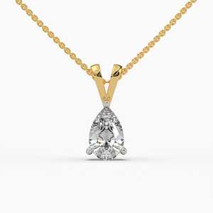 Colgante de Diamante Cultivado en Laboratorio de 1 Quilate en Forma de Pera, Certificado IGI, D VVS2, Oro de 10K con Baño de Rodio, Joyería Elegante para Regalo - Product Image 1