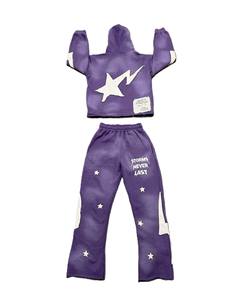 Conjuntos Deportivos de Felpa 100% Algodón, Estilo Urbano, con Cierre, para Invierno, Hombros Caídos, Corte Holgado, Lavado Ácido, para Hombre y Mujer, Nuevo Diseño - Product Image 1